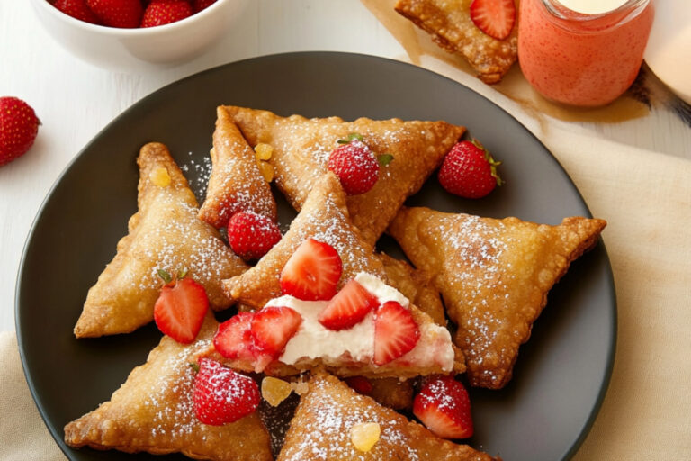 Deliciosas Sambusas de Cheesecake de Fresa
