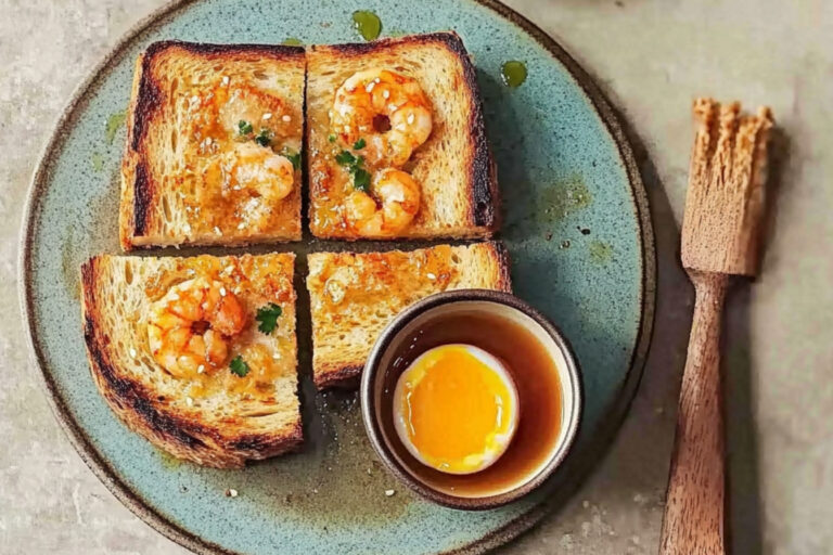 Deliciosas tostadas de camarones crujientes