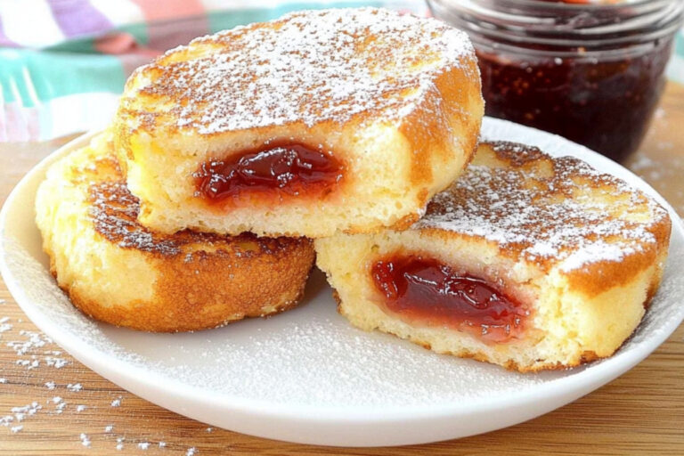 Deliciosas tostadas francesas de donuts rellenos