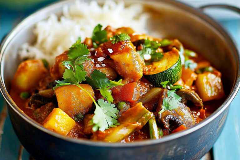 Delicioso Jalfrezi Vegetal: Sabor y Color en Cada Bocado