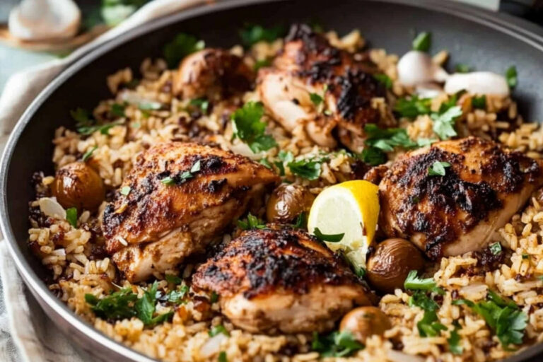 Delicioso Pollo Shawarma al Horno con Arroz