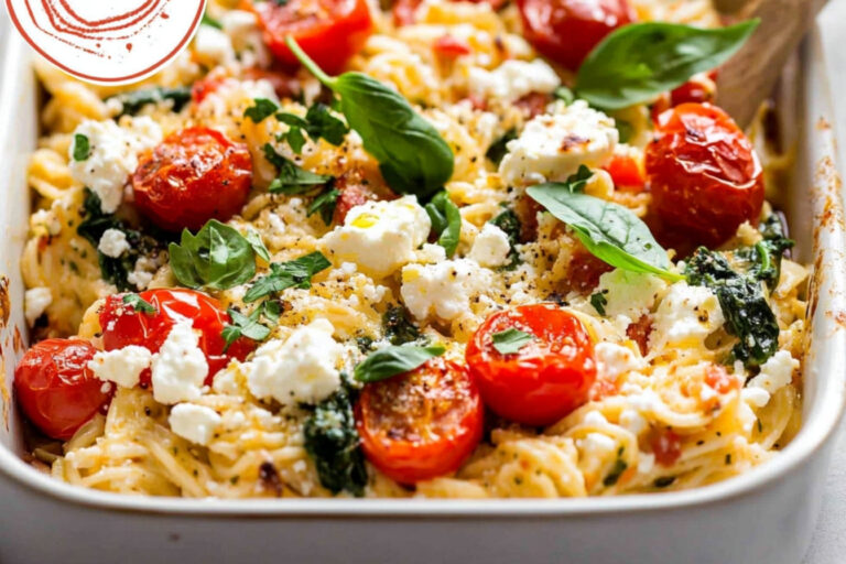 Delicioso Risoni al Horno con Feta Cremoso