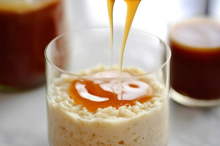 Delicioso arroz con leche y caramelo casero