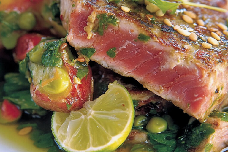 Delicioso atún sellado en pocos minutos