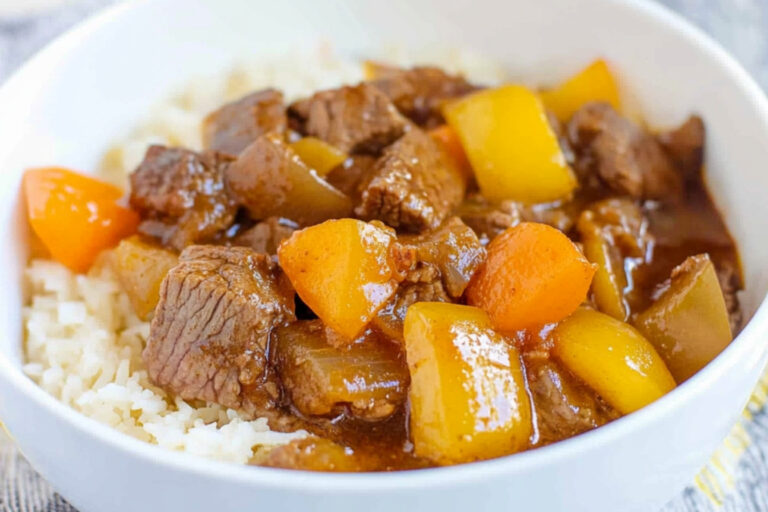 Delicioso bistec de pimiento en olla de cocción lenta