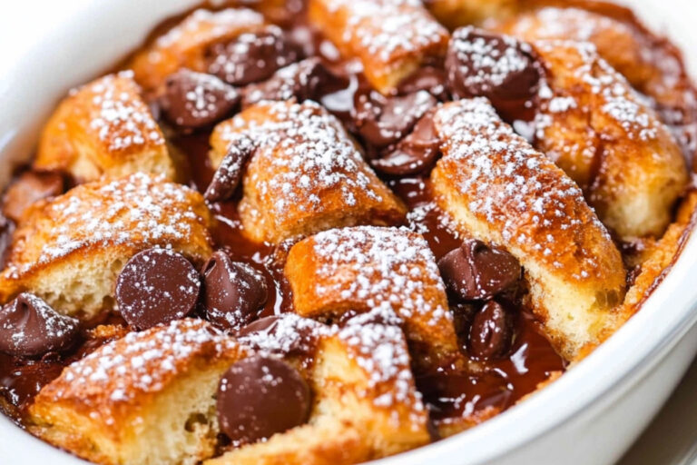 Delicioso pudín de pan con Nutella fácil de hacer
