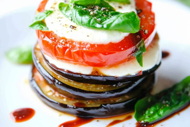 Deliciosos Napoleones de Berenjena y Tomate