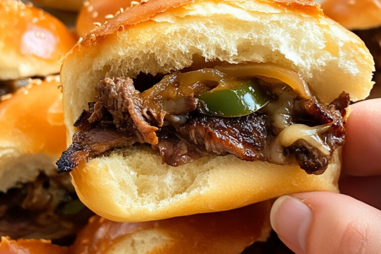 Deliciosos deslizadores de cheesesteak de Filadelfia
