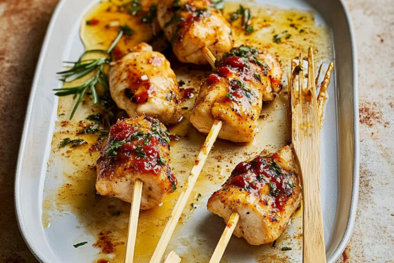 Deliciosos lollipops de pollo a la barbacoa