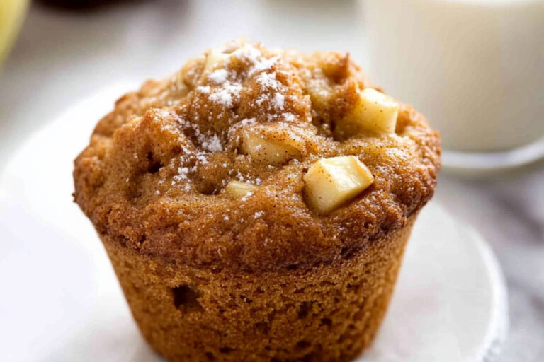Deliciosos muffins de manzana con azúcar moreno