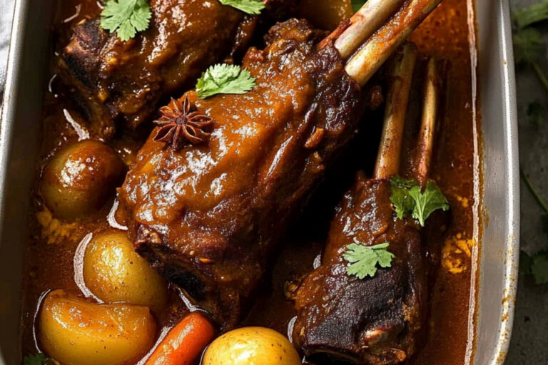 Deliciosos muslos de cordero en curry massaman