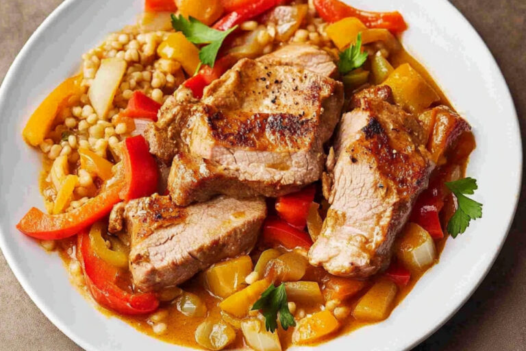 Deliciosos pimientos rellenos de cerdo al horno