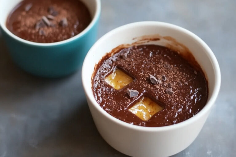 Deliciosos pudines de chocolate al microondas
