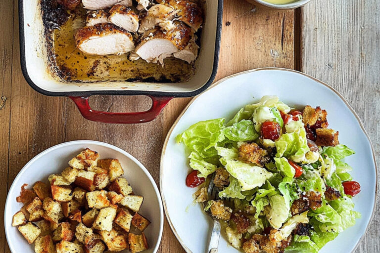 Ensalada César con Pollo al Horno Fácil