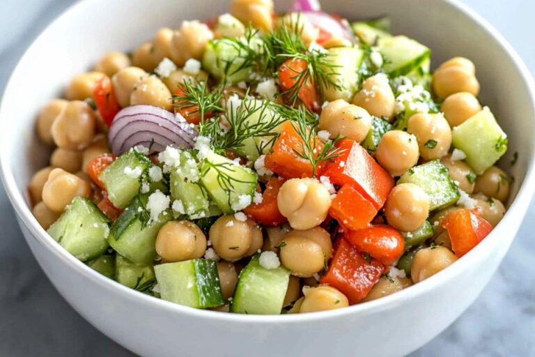 Ensalada Fresca de Garbanzos con Limón y Eneldo