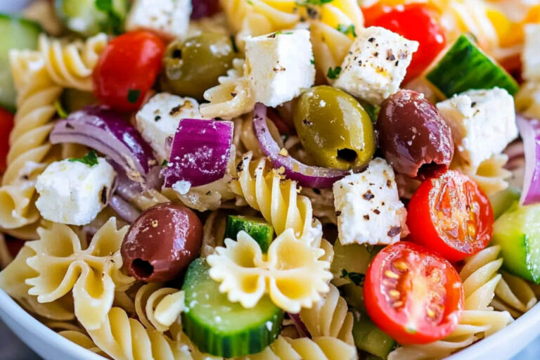 Ensalada Griega de Pasta Fácil y Deliciosa