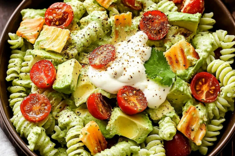 Ensalada de Pasta con Crema de Aguacate Deliciosa