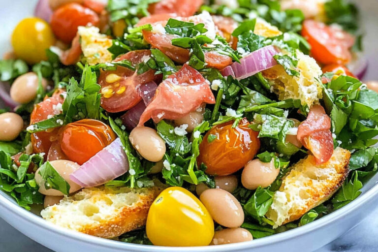 Ensalada de frijoles blancos refrescante y deliciosa