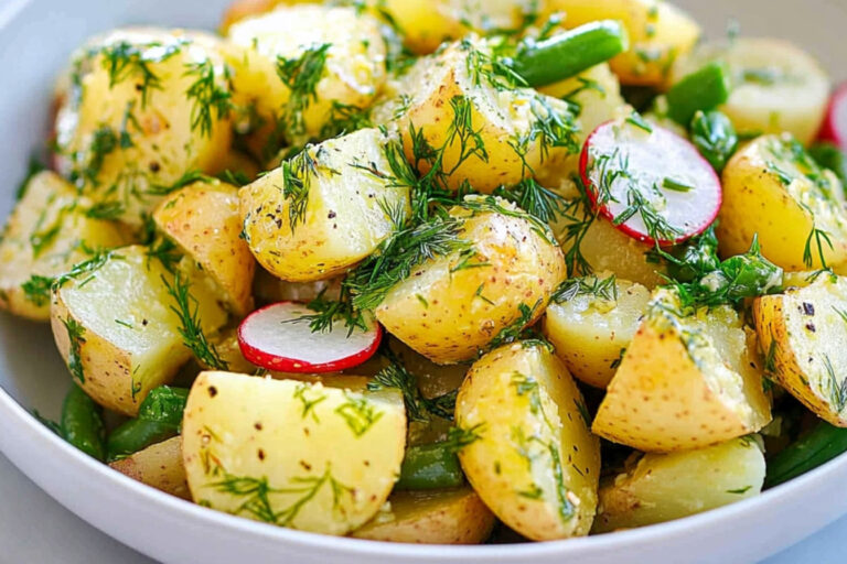 Ensalada de patatas con hierbas frescas deliciosa