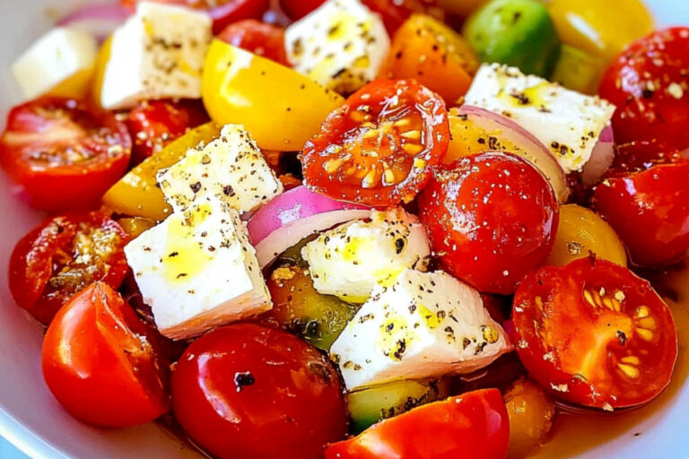 Ensalada fresca de tomate cherry y feta deliciosa