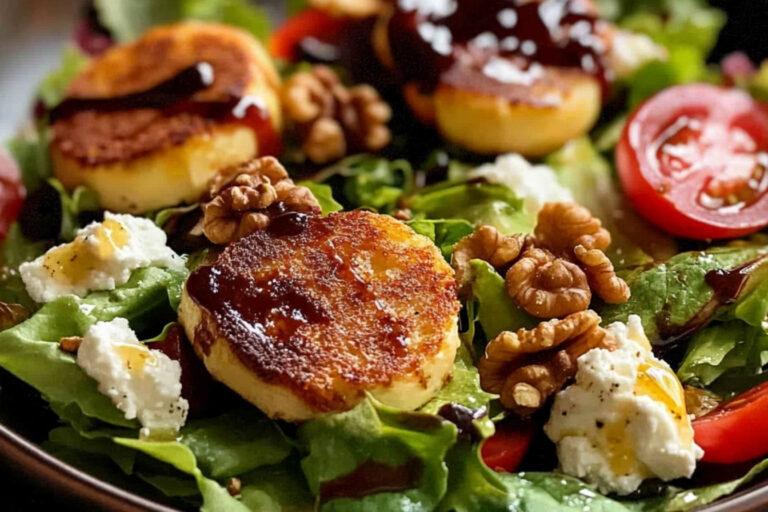 Ensalada templada de queso de cabra irresistible