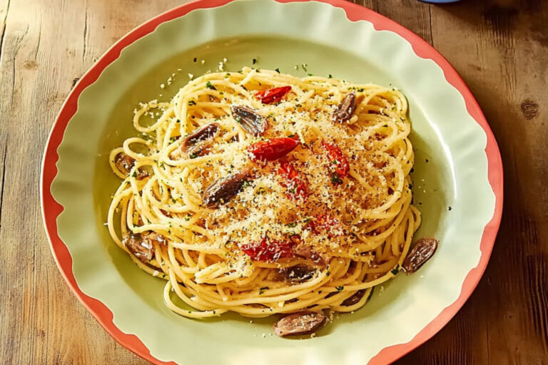Espaguetis con anchoas y guindilla