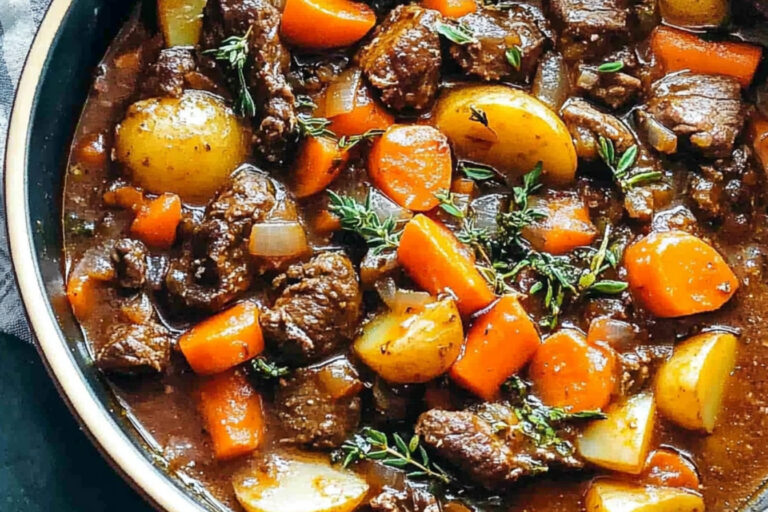 Estofado de carne en olla a presión delicioso