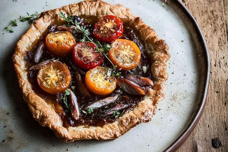 Galettes de espelta con tomate y anchoas