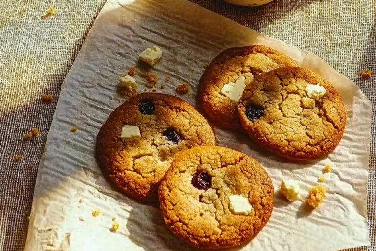 Galletas de chocolate con feta y cerezas deliciosas