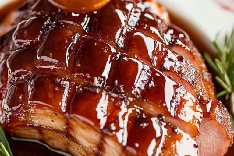 Glaseado de jamón con azúcar moreno delicioso