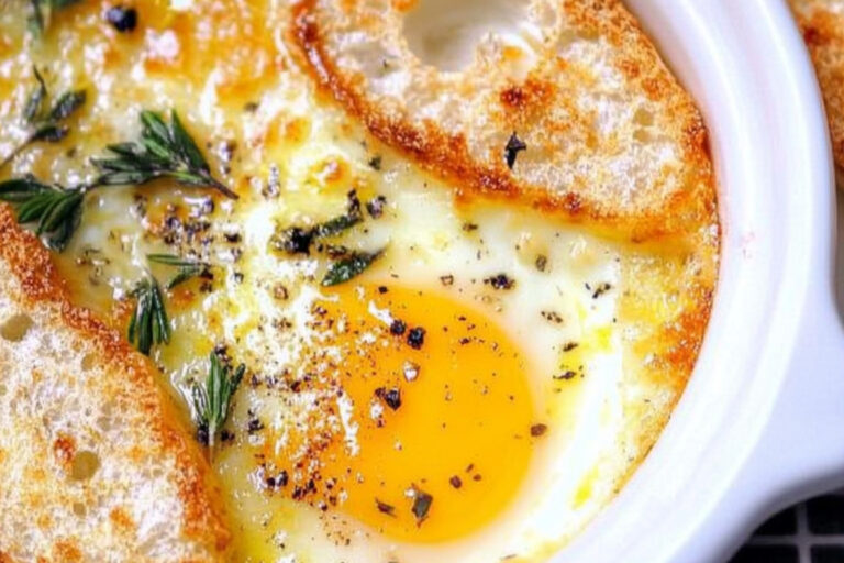 Huevos al horno con parmesano y hierbas aromáticas