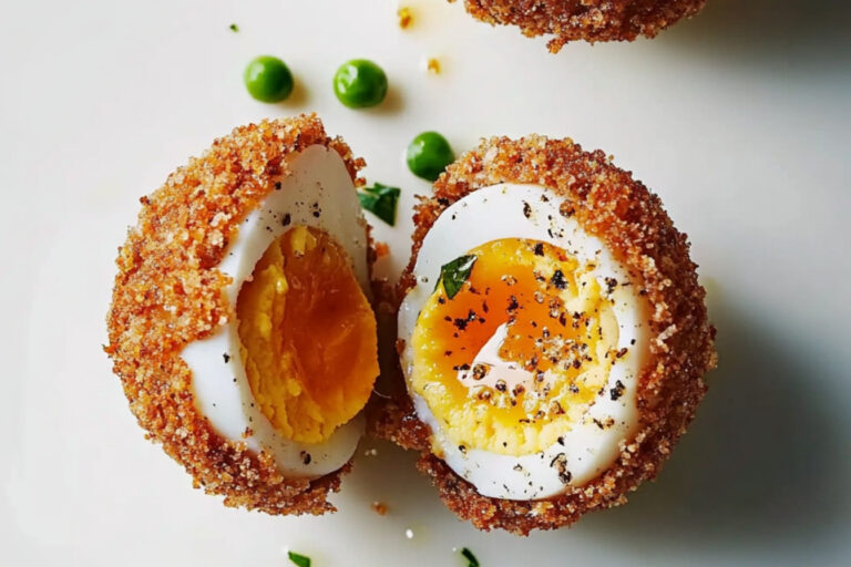 Huevos escoceses crujientes y deliciosos