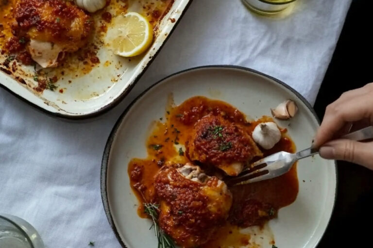 Muslos de pollo al nduja