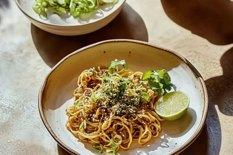 Noodles al sésamo y aceite de chile deliciosos