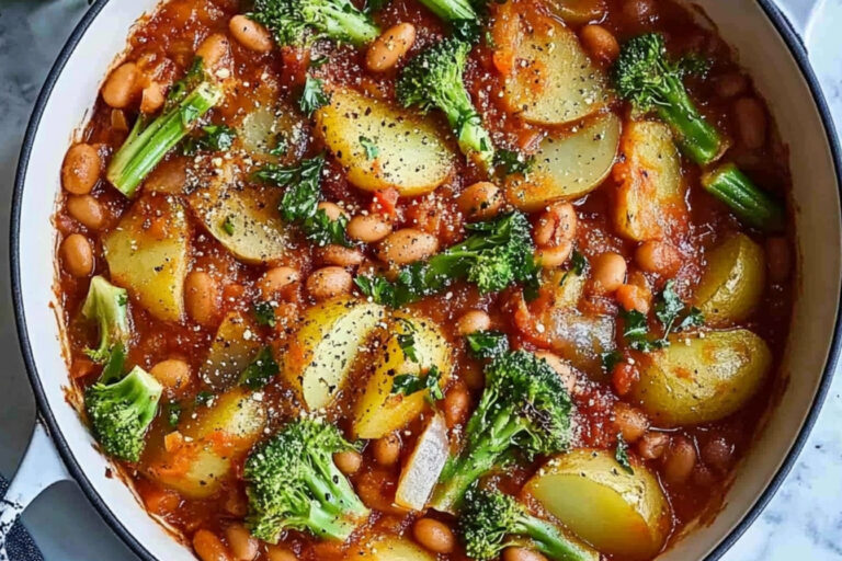 Papas al horno con frijoles
