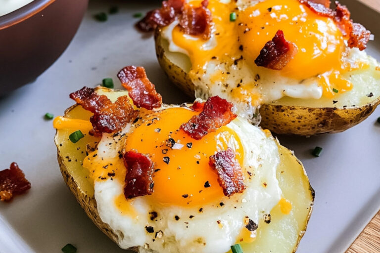 Papas al horno rellenas de desayuno