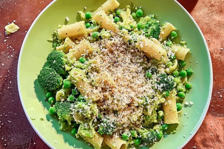 Pasta de verduras verdes