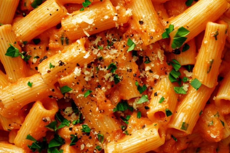 Pasta deliciosa con carne, chorizo y pollo