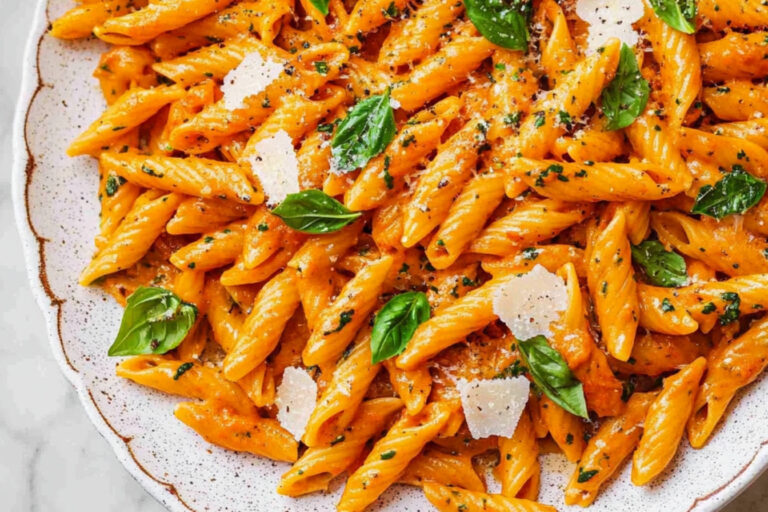 Pasta irresistible con pimientos rojos asados
