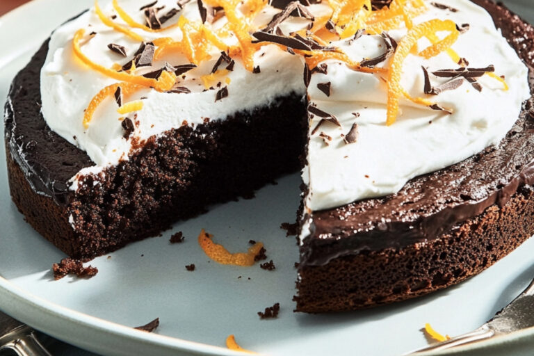 Pastel de chocolate y naranja