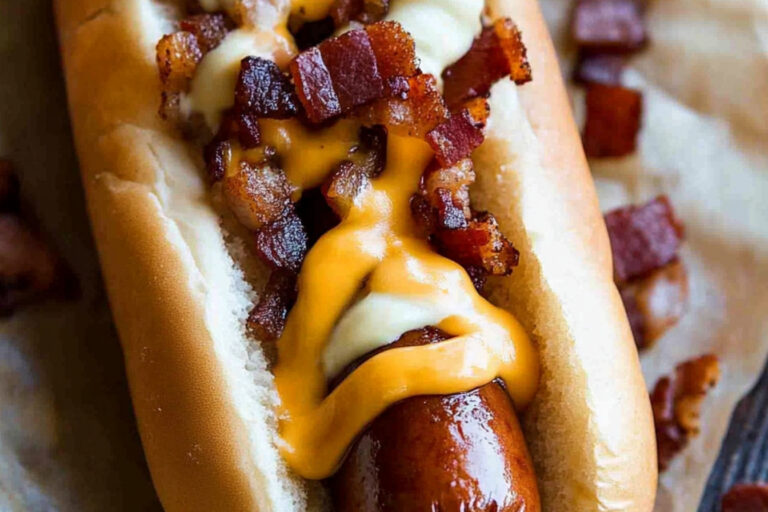 Perros calientes envueltos en tocino