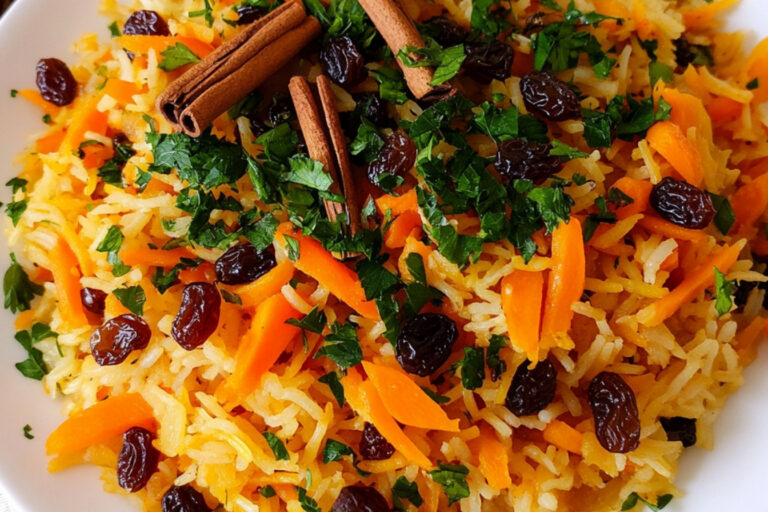 Pilaf de arroz con zanahorias y pasas deliciosa