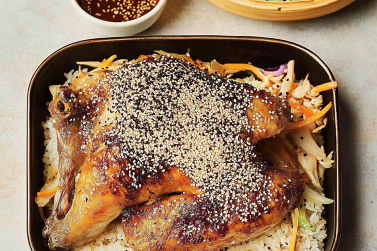 Pollo asado al sésamo delicioso y fácil