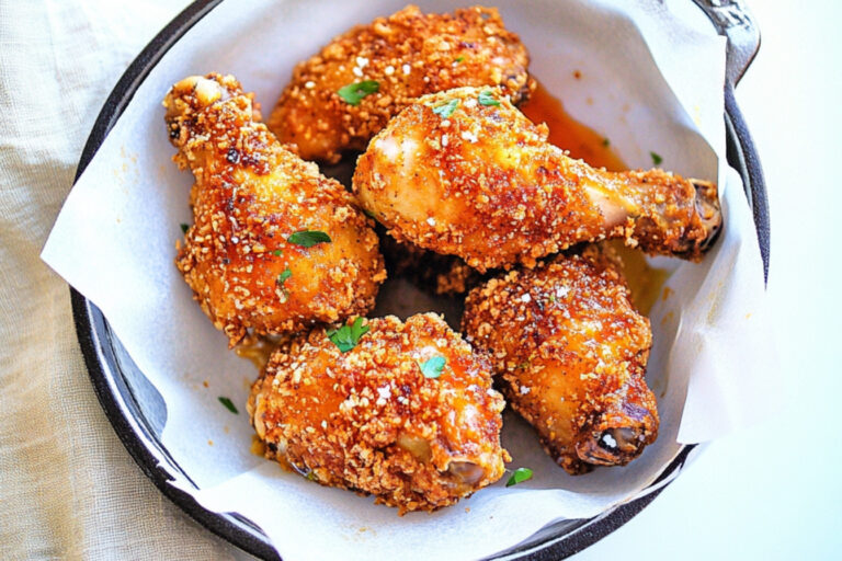 Pollo frito con glaseado de miel y harissa
