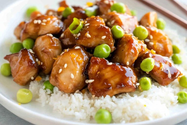 Pollo teriyaki con miel y naranja