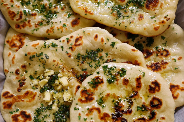 Receta fácil de Naan de Ajo irresistible