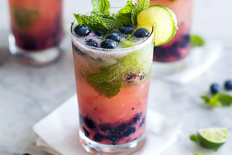 Refrescante Cóctel de Mojito de Arándano