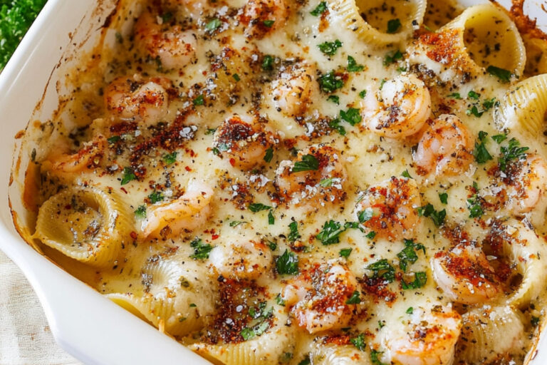 ¡Rellenos de camarones cajún en conchas de pasta!
