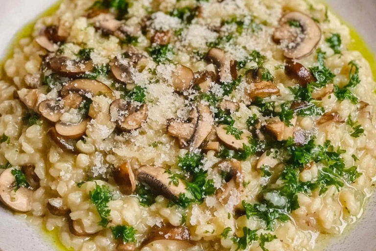 Risotto cremoso de champiñones irresistible