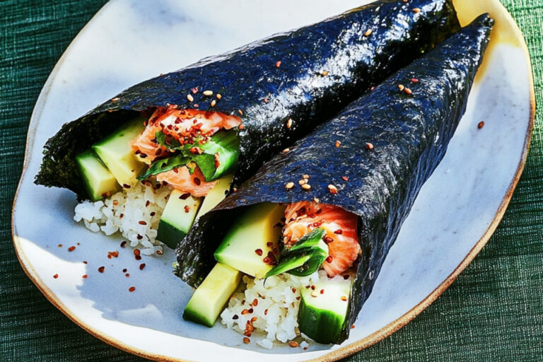 Rollos de salmón picante